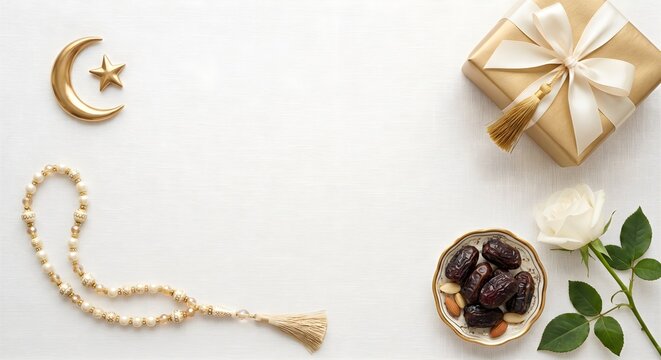 Top Down Eid Celebration Elements and Gift