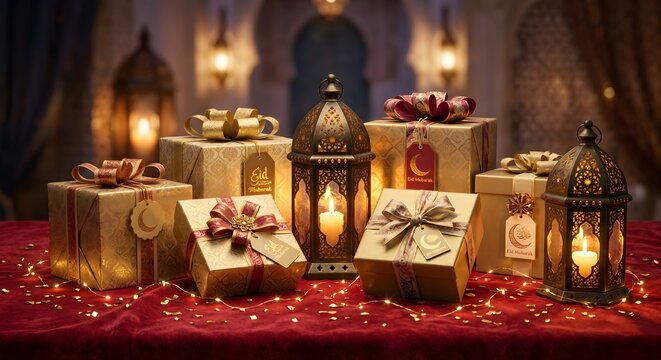 Traditional Festive Eid Tabletop Gift Setup