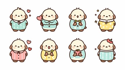 Fototapeta premium 多様な人々のキャラクターセット 手描き風イラスト コミュニティとダイバーシティ