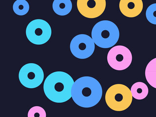 Fototapeta premium Thick Circle Rings Bold Colorful Design
