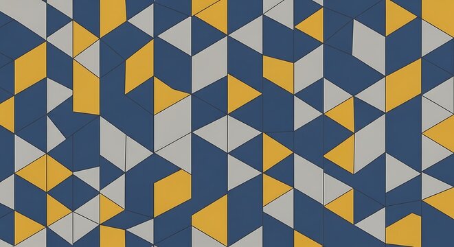 Abstract geometric background with blue yellow and grey shapes