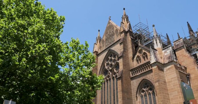 St Mary's Cathedral from Sydney, New South Wales, Australia. The back entrance of the cathedral.