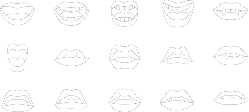 Minimalist Thin Line Vector Icon Set Featuring Linear Pictograms for Web Design, Mobile Apps, Business Interface, Communication Symbols, and Navigation Elements on a White Background.