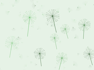 Obraz premium Floating Dandelion Seeds Dreamy Spring Pattern