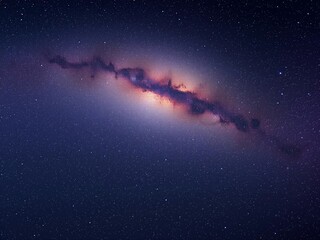 Fototapeta premium Milky Way Galaxy: A Cosmic River of Stars