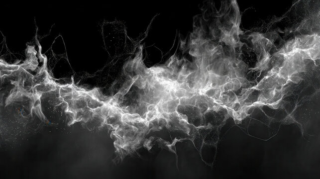 Abstract Smoke Tendrils: Ethereal tendrils of smoke or vapor drift and swirl against a dark background, creating a dynamic and abstract visual texture.
