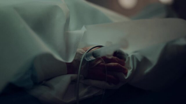 Patient in hospital bed undergoing x-ray radiology showing bone fracture diagnosis and medical examination