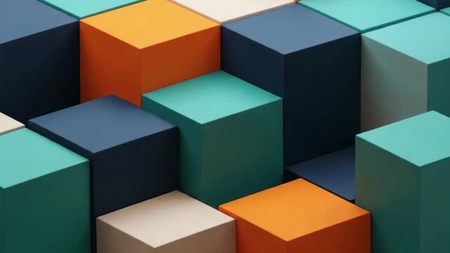 Abstract 3d background with colorful geometric cubes