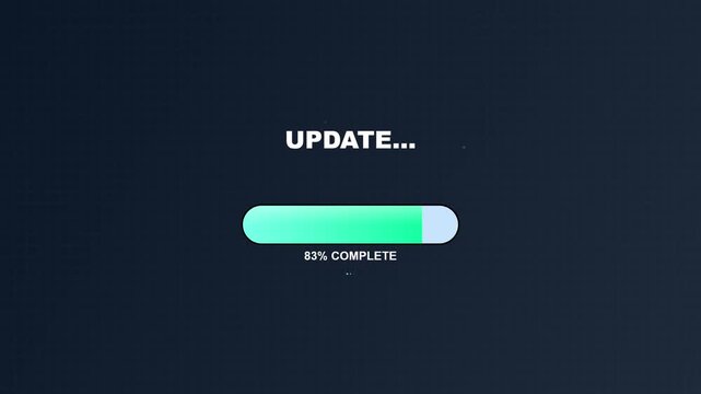 Software Update Animation with Green Loading Progress Bar and Percentage Counter