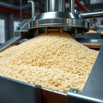 High-speed sorting machine processing rice grains, Quality Control, Grains