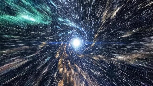 Colorful spiral galaxy with bright center and swirling star patterns in deep space universe