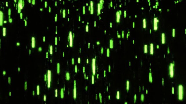 Abstract Glowing Green Digital Rain Data Flow Background