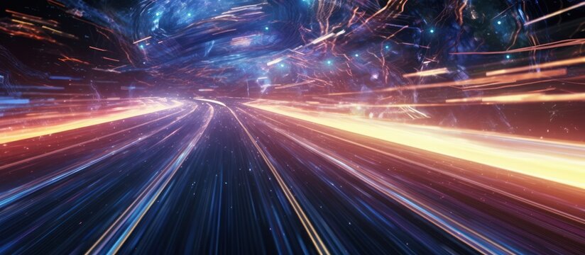 Embark on a breathtaking journey through the fabric of space and time at the speed of light.