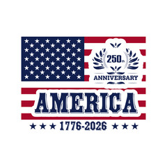 Naklejka premium America 250th Anniversary Independence Celebration