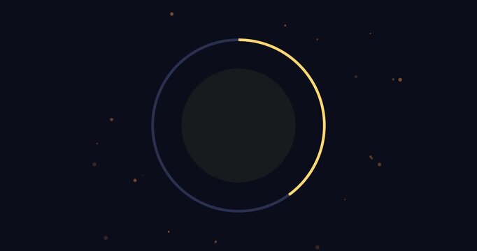 Minimalist abstract animation of a solar eclipse with starry background counting up to ten