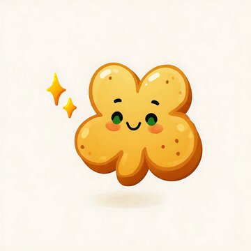 Cute cartoon teddy bear with smiling face illustration.