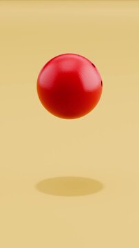 Floating Bowling Ball Spinning on Brown Background with Copy Space, Vertical Seamless Loop 3D Animation