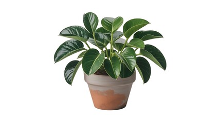 Fototapeta premium Potted Rubber Plant with Copy Space