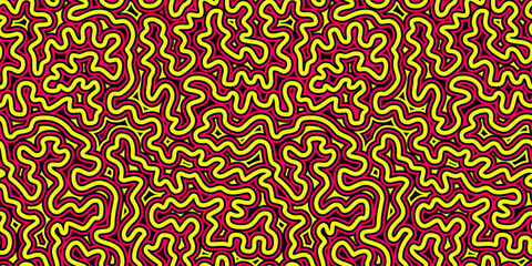 Street art inspired seamless texture with bold neon yellow and magenta contours © Sergey Kolesov