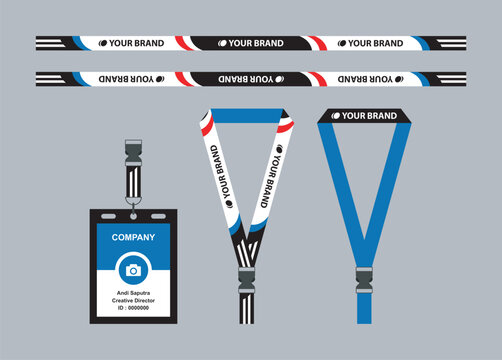 Modern Sport Lanyard Vector Template &ndash; Athletic Corporate ID Strap Design with Dynamic Racing Style Pattern