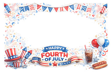 Obraz premium Patriotic Fourth of July celebration template, Fourth of July template, patriotic celebration, Independence Day design, USA holiday template, American flag theme, red white blue, festive banner, patri