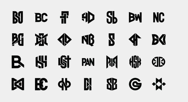 Abstract Monograms, Initials, Letters, Logos - Design Elements Collection