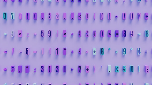 Vibrant 3D Geometric Shapes in Varying Sizes and Orientations Against a Light Purple Background, Perfect for Web Design, Creative Projects, and Digital Art Applications