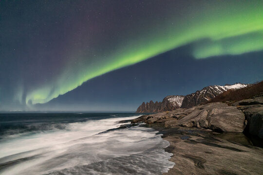 Northenlights in Tungeneset, Senja, Norway