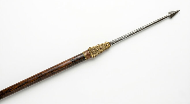 Ornate Roman Javelin on White Background