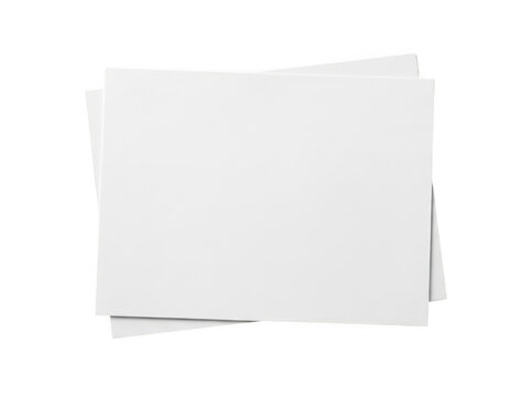 Stack of blank white paper sheets with stationery, document, business isolated on transparent background