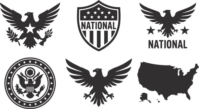 American patriotic symbols and eagle logos