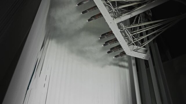Massive Aluminum Coating. Hightech Powder Application On Aluminum Structures In Manufacturing Plants
