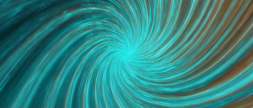 Glowing Amber and Cyan Fluid Light Threads Forming an Abstract Dandelion