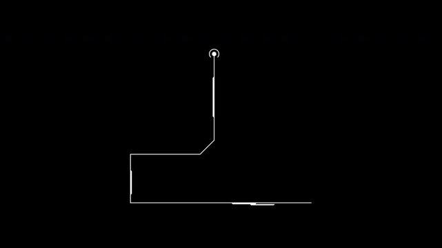 Vertical Callout Line Animation with Information Frame Connector and Pointer Indicator