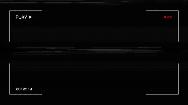 retro Cinema Countdown Frame Animation 10 Seconds with glitch VHS