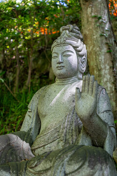 Amida Buddha statue at Mitaki-Dera temple in Hiroshima, Japan