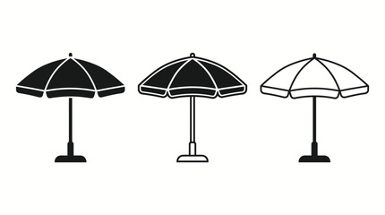 Obraz premium Set of three umbrellas for outdoor use, protection from sun and rain