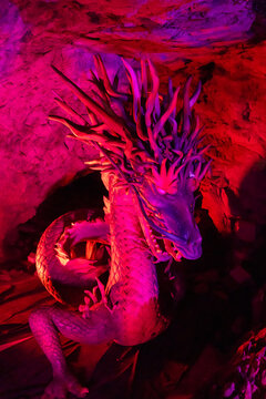 Dragon statue inside Iwaya Cave on Enoshima Island, Japan