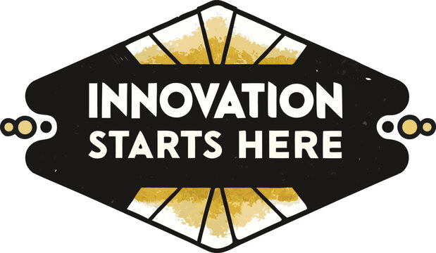 innovation starts here futuristic corporate typography 