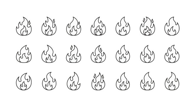 Minimalist vector icon set featuring thin line stroke outlines for web design, mobile apps, and user interface elements, including navigation, communication, and business symbols on white background.