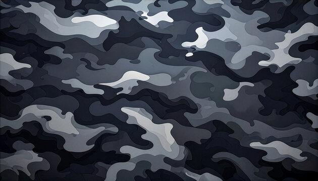 Black Camouflage Pattern Background 01