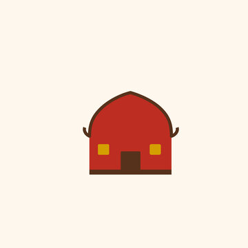 Indonesian Traditional House Rumah Adat Icon Vector