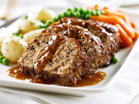 Classic Meatloaf Dinner Plate &ndash; AI Generative