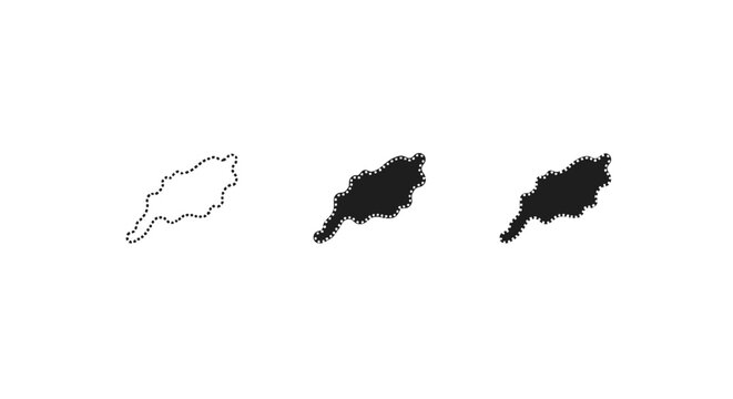 Abstract black and white irregular inkblot shapes comparison.