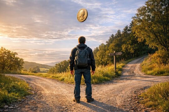 A person throwing a frisbee in mid-air, captured on a dirt road