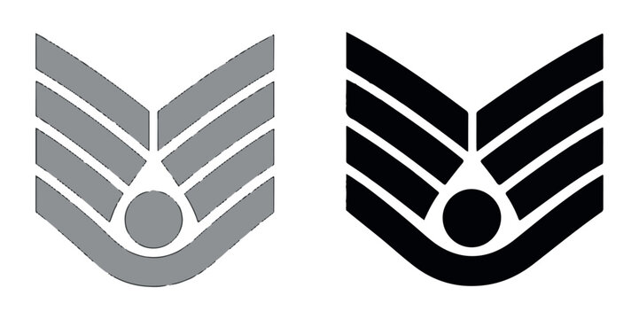 Sergeant rank icon vector isolated on white background. military insignia concept.