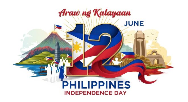 Philippines independence day celebration illustration june 12
