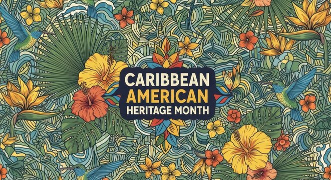 Caribbean american heritage month colorful celebration illustration