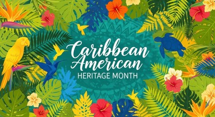 Obraz premium Caribbean american heritage month colorful tropical design