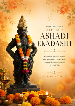 Glorious Vitthal Vithoba Panduranga Hari Pandharinath Spiritual Heritage Design Featuring Ashadhi Ekadashi Kartiki Ekadashi Maghi Ekadashi Chaitri Ekadashi and Guru Purnima